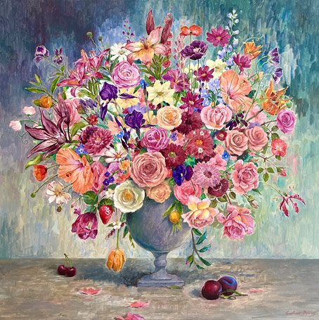 Graham Downs nz fine art flower paintings, Everlasting